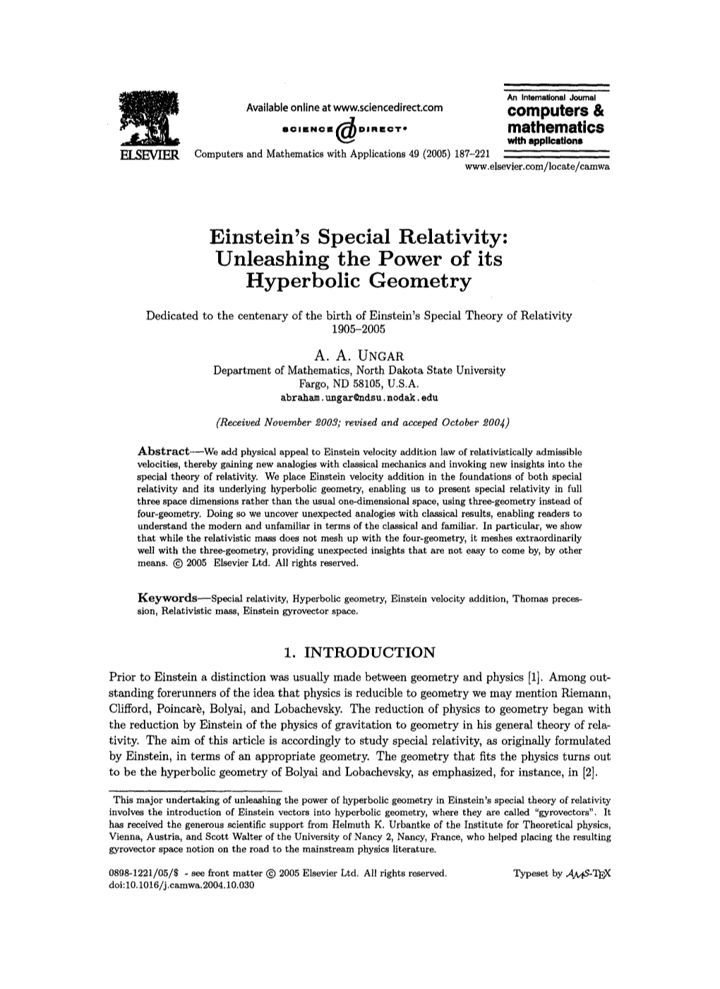 O,-.C.~°,..Ot. Mathematics with Applications EI.SEWIER Computers and Mathematics with Applications 49 (2005) 187-221