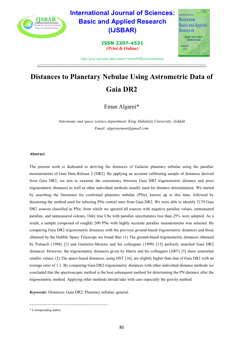 Distances to Planetary Nebulae Using Astrometric Data of Gaia DR2