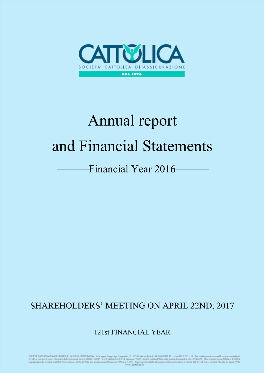 Annual Report and Financial Statements Financial Year 2016