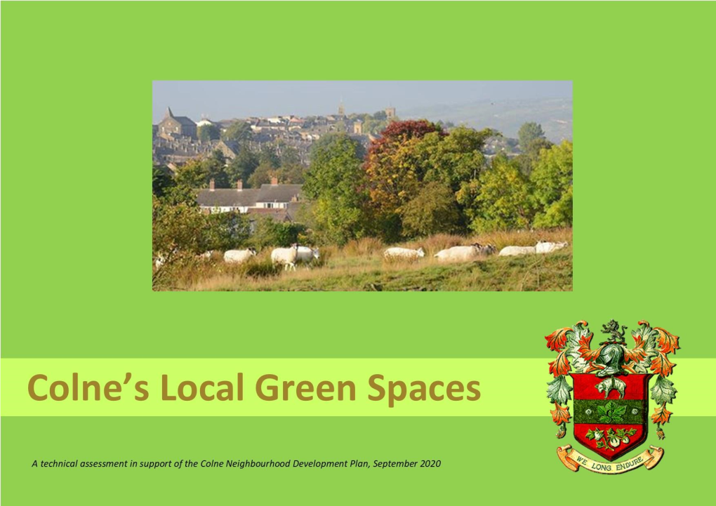 Colne's Local Green Spaces, September 2020 1