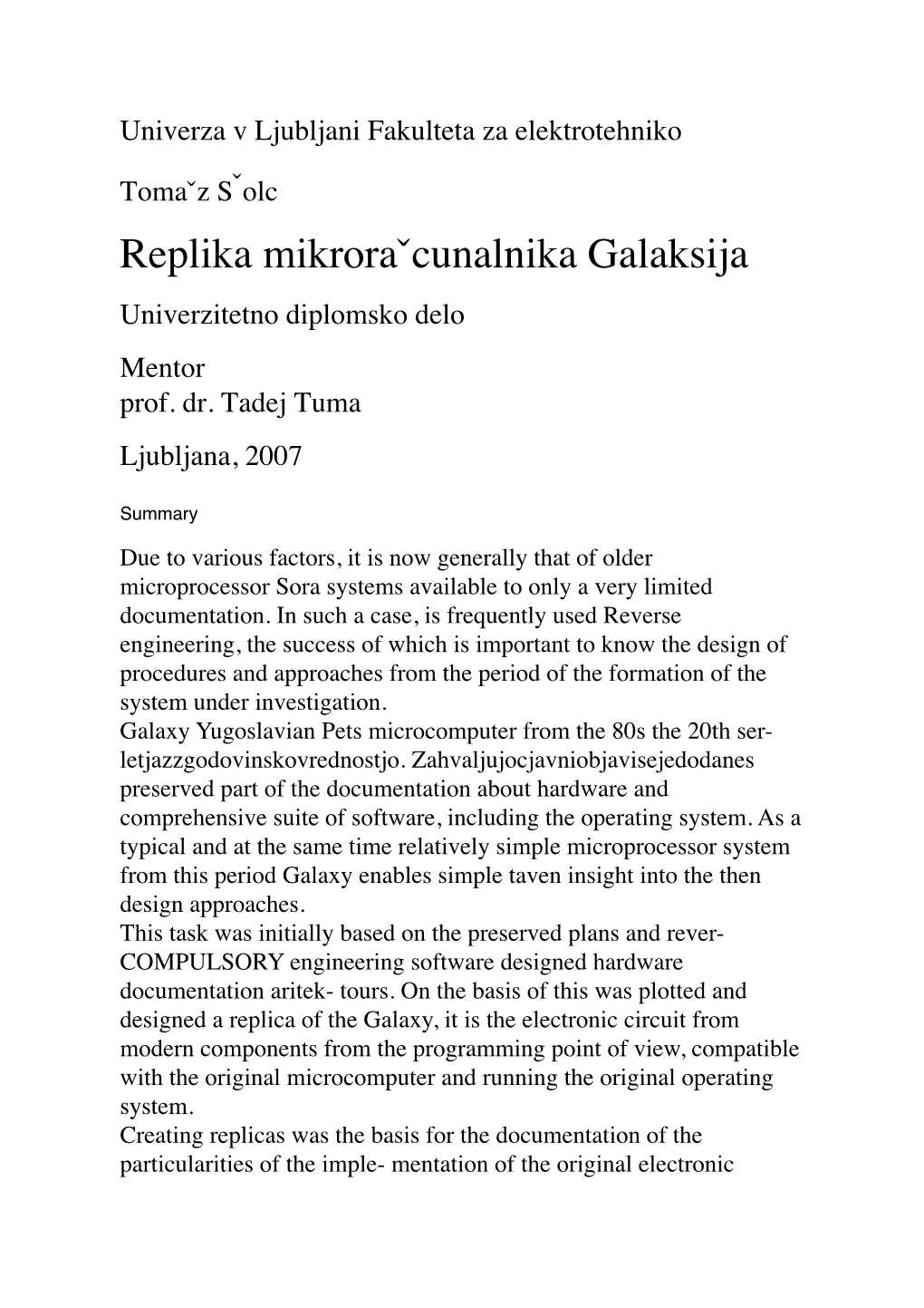 Galaksija Project Translation