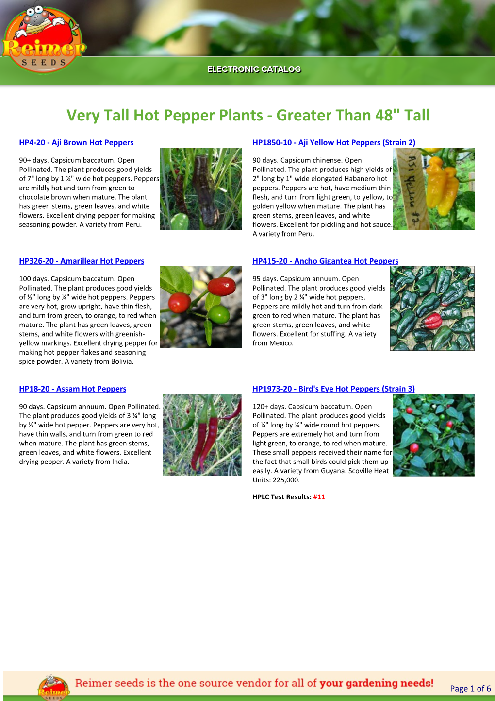 Reimer Seeds Catalog