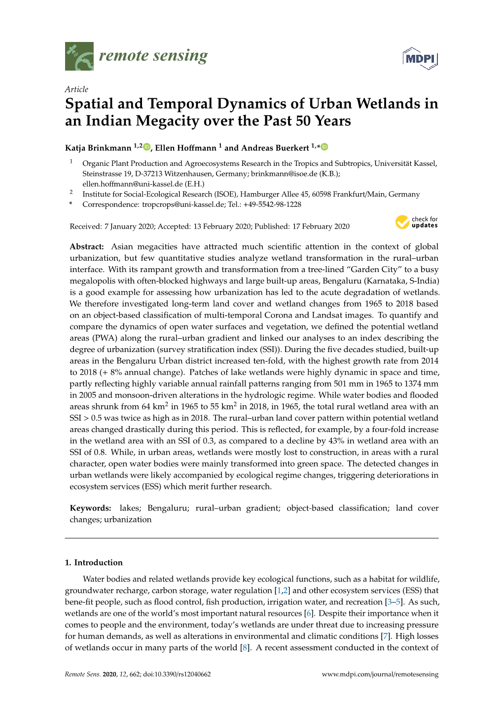 Spatial and Temporal Dynamics of Urban Wetlands in an Indian Megacity Over the Past 50 Years