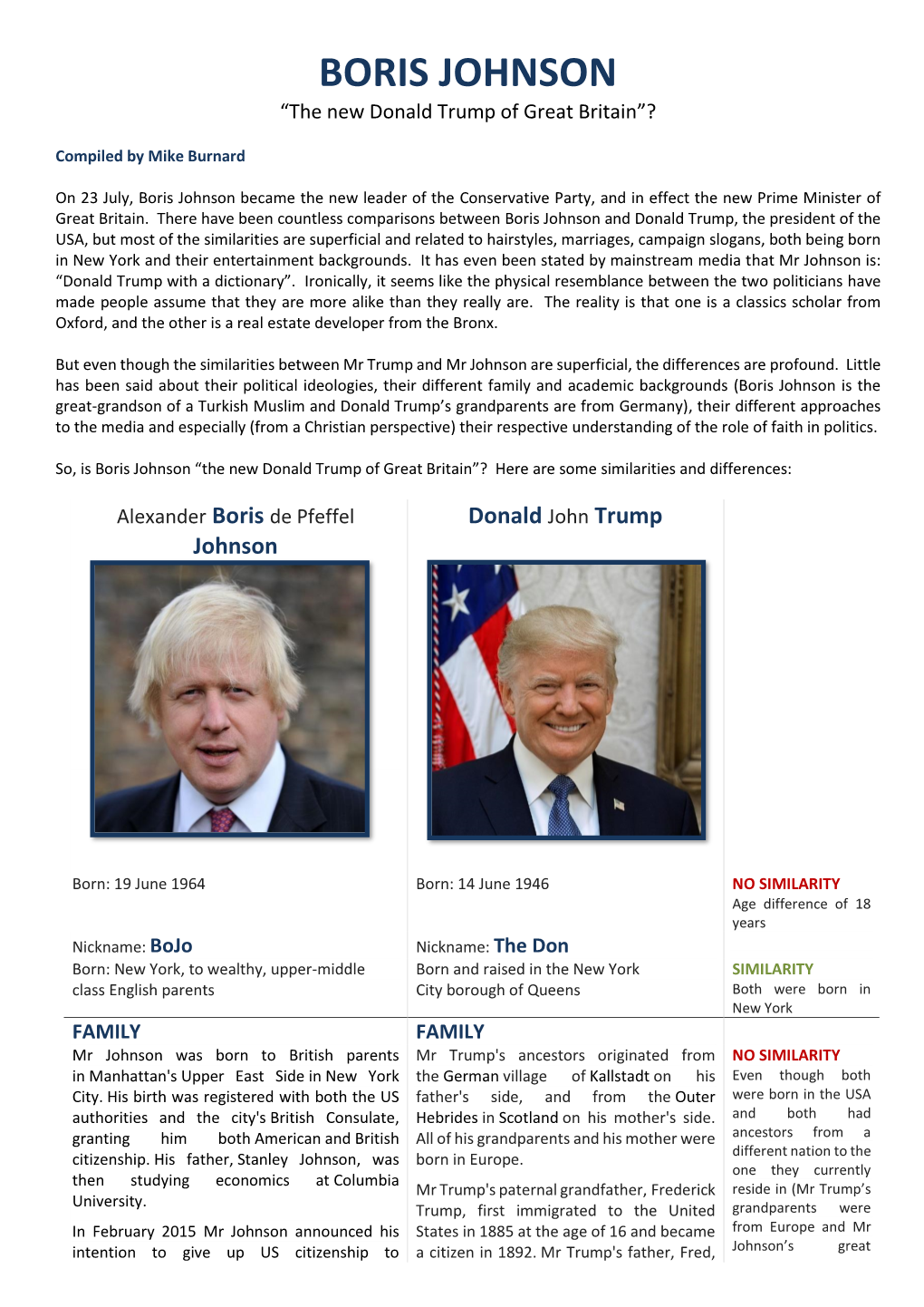 BORIS JOHNSON “The New Donald Trump of Great Britain”?