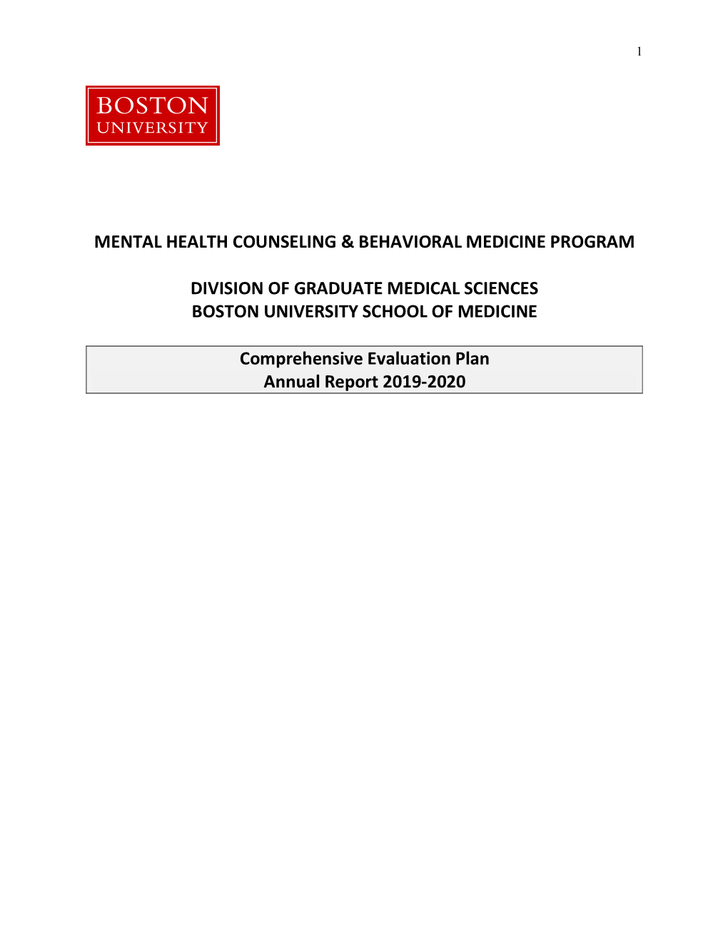 MHCBM Program Annual Report 2020