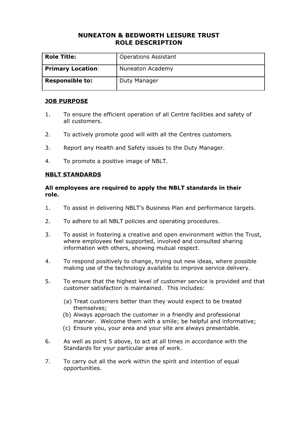 Nuneaton & Bedworth Leisure Trust