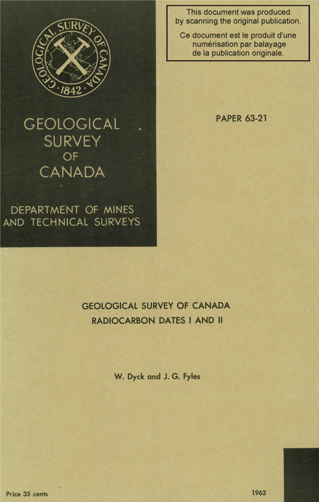 Paper 63-21 Geological Survey of Canada