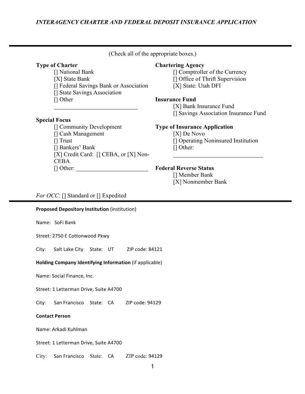 0 Sofi FDIC Application V.05