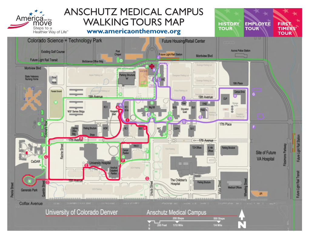 Anschutz Medical Campus Walking Tours Map History Employee First Tour Tour Timers’ Tour