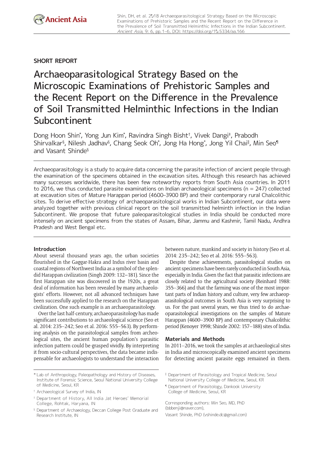 Archaeoparasitological Strategy Based on the Microscopic