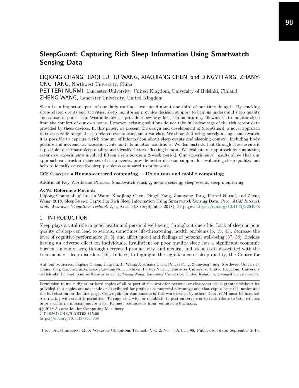 Capturing Rich Sleep Information Using Smartwatch Sensing Data