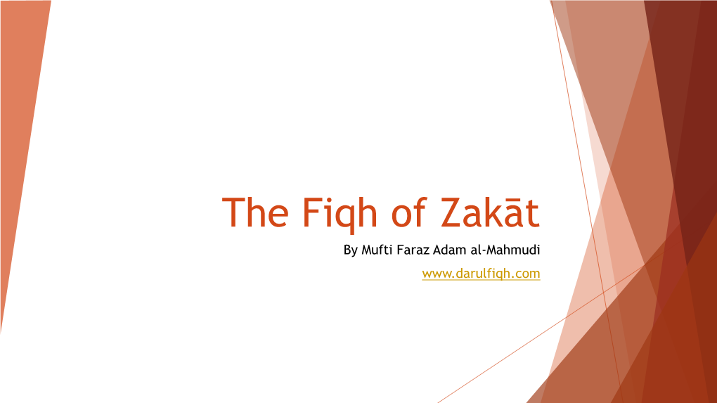 The Fiqh of Zakat