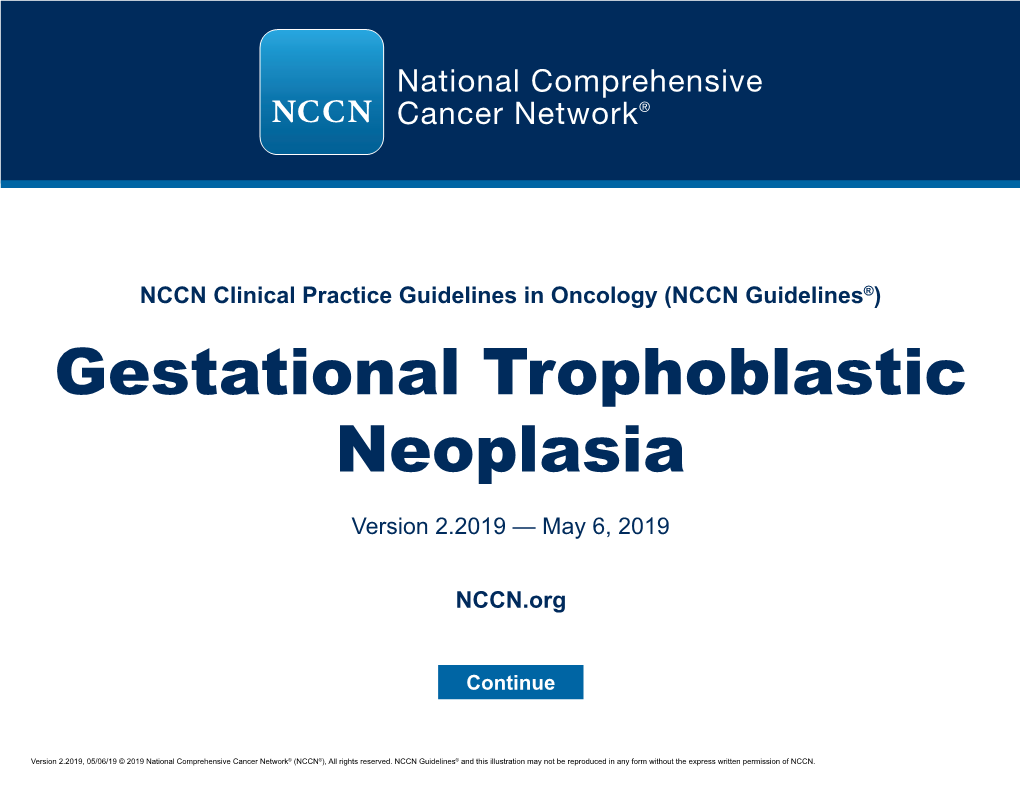 Gestational Trophoblastic Neoplasia