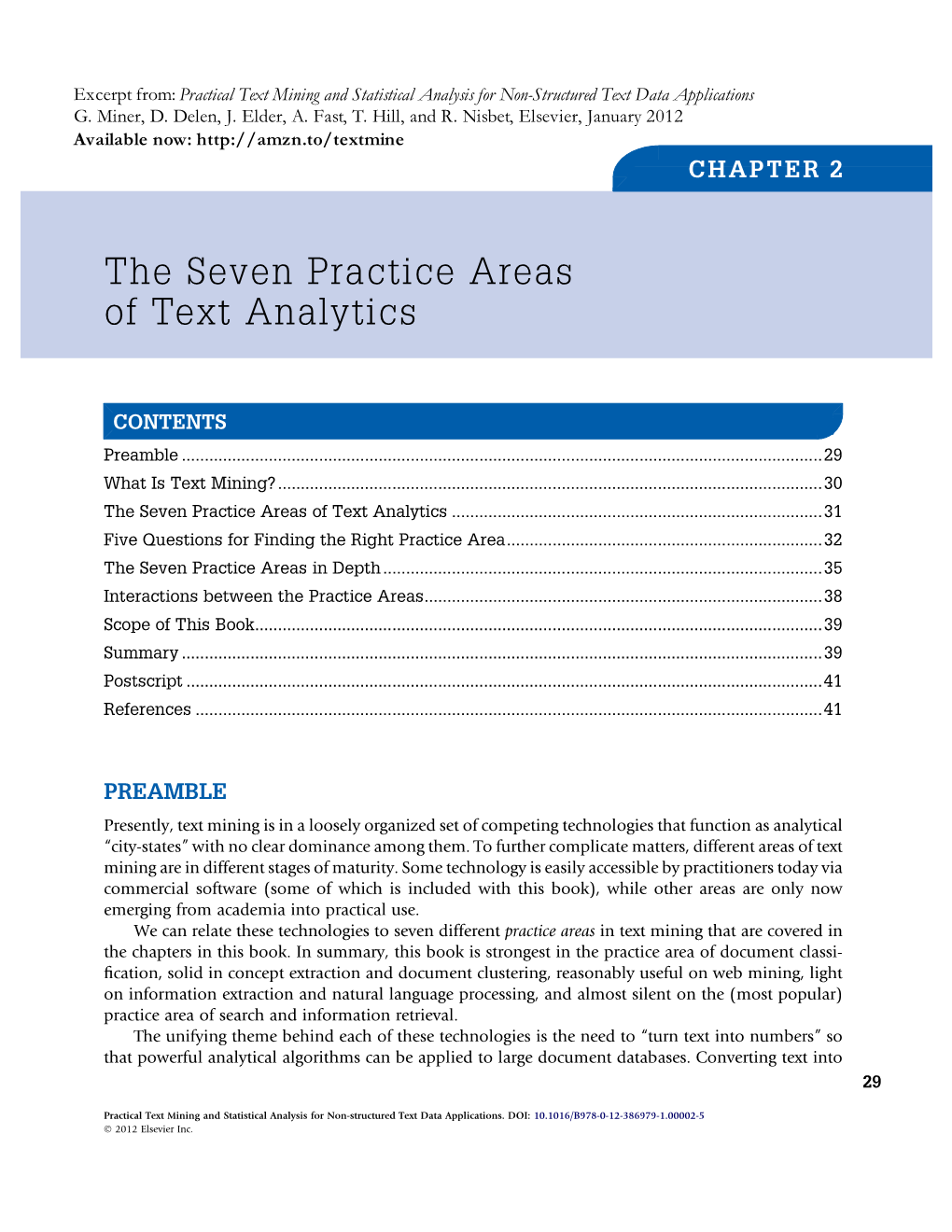 The Seven Practice Areas of Text Analytics