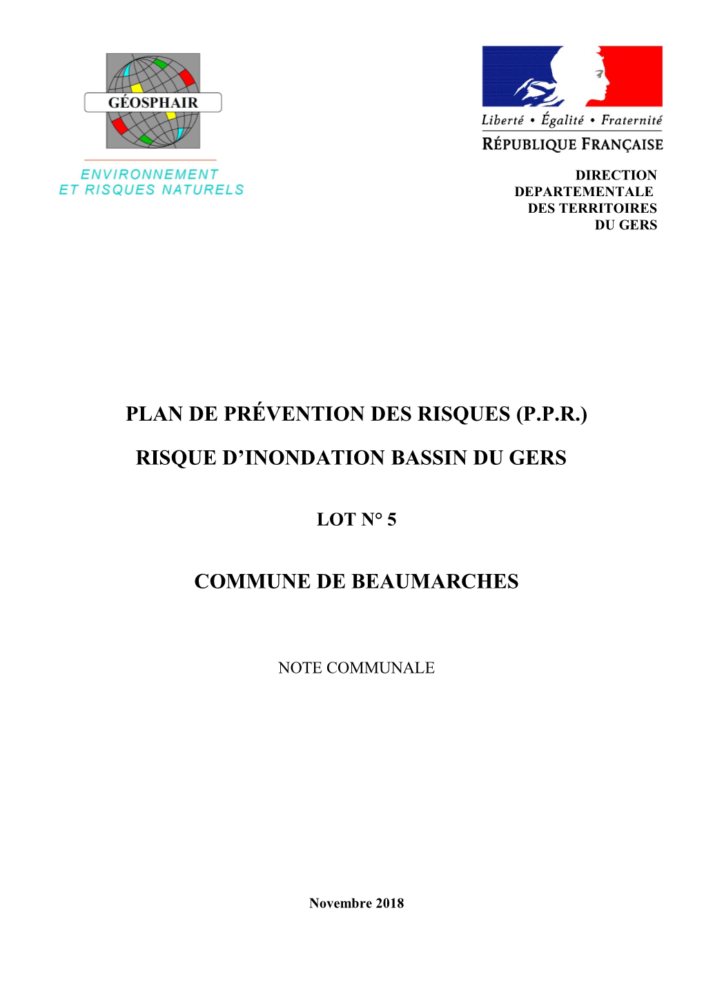 Plan De Prévention Des Risques (P.P.R.) Risque D