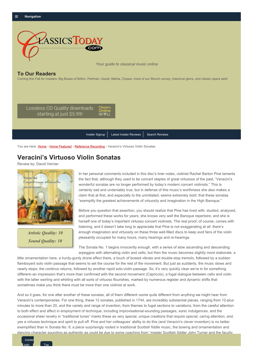 Veracini's Virtuoso Violin Sonatas