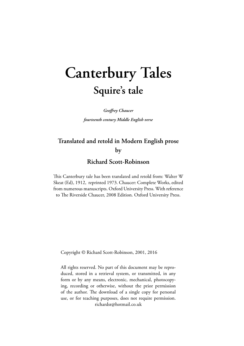 Canterbury Tales Squire’S Tale