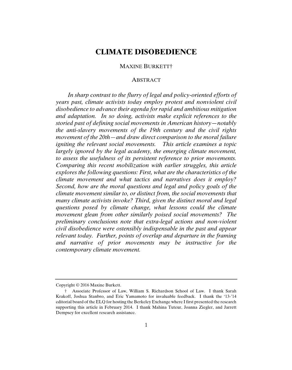 Climate Disobedience