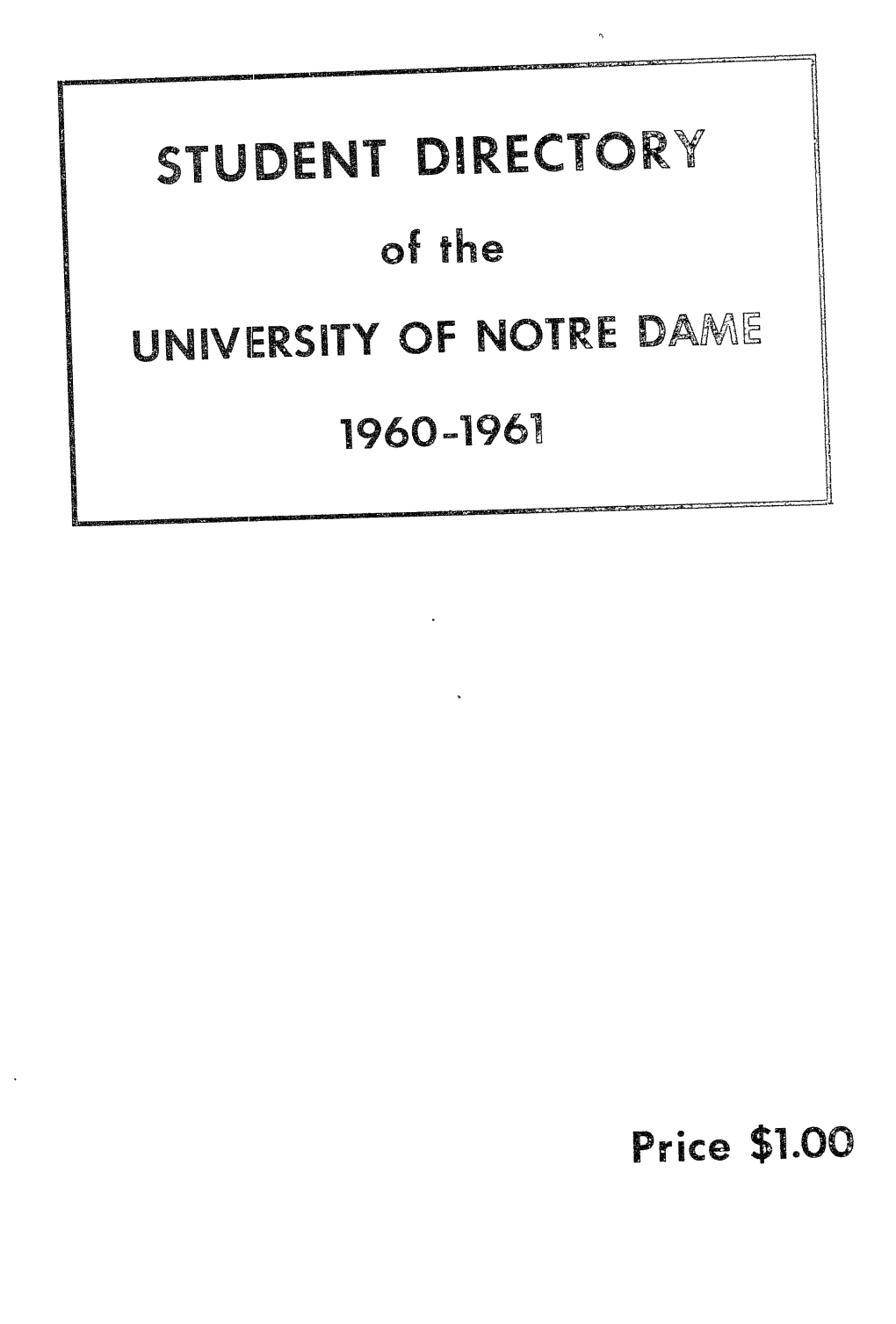 Notre Dame Directory, 1960