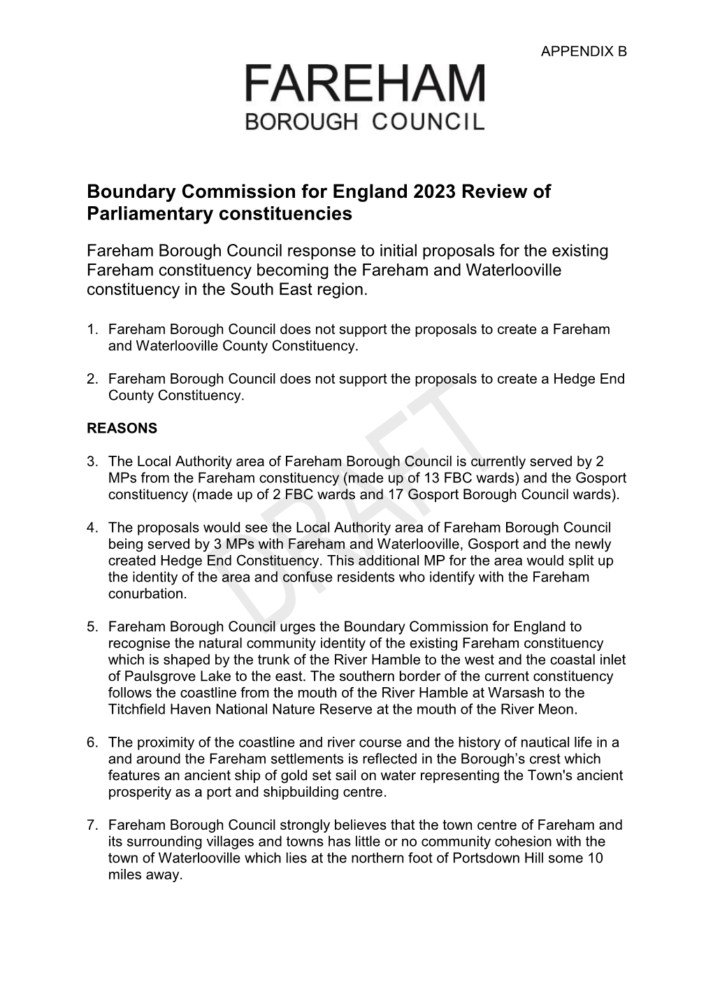 Boundary Commission for England 2023 Review of Parliamentary Constituencies