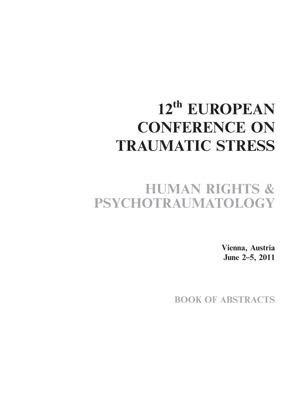 European Conference on Traumatic Stress