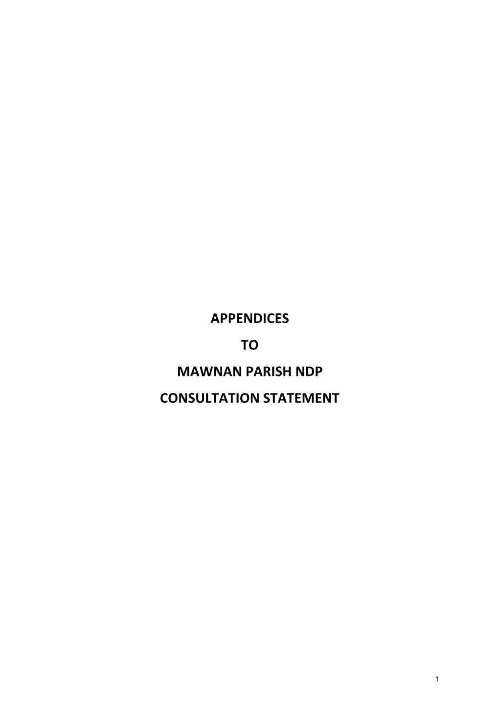 Appendices to Mawnan Parish Ndp Consultation Statement