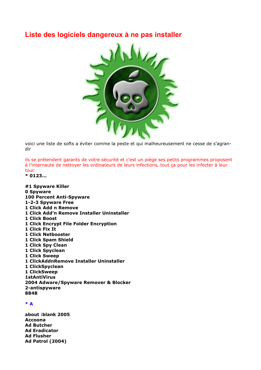 Liste Des Logiciels Dangereux À Ne Pas Installer