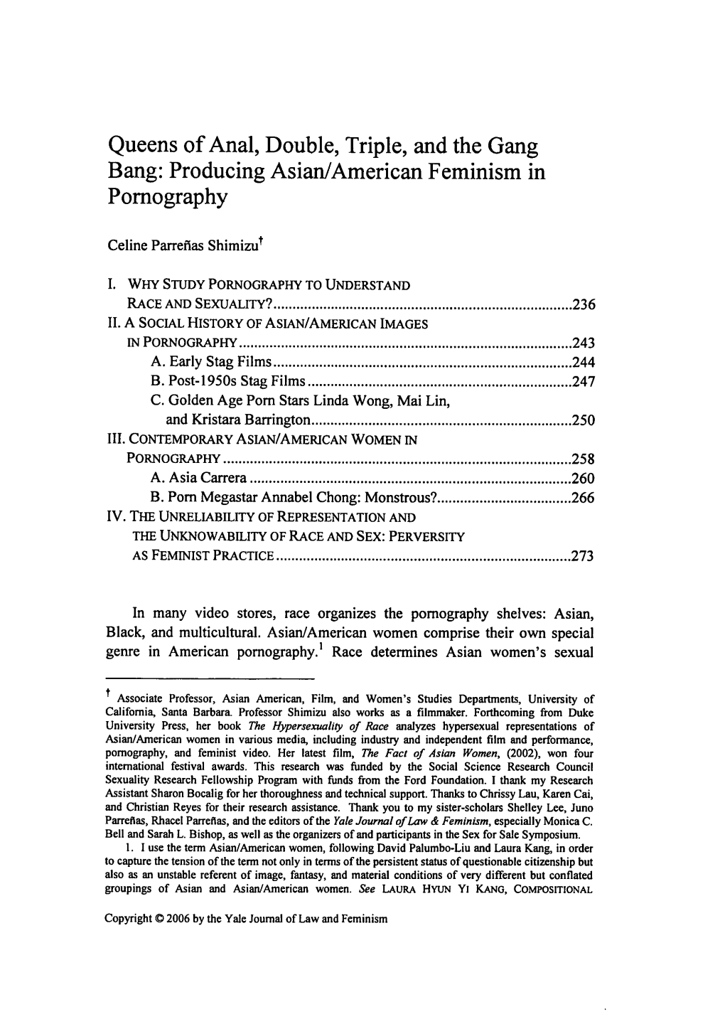 Queens of Anal, Double, Triple, and the Gang Bang: Producing Asian/American Feminism in Pornography