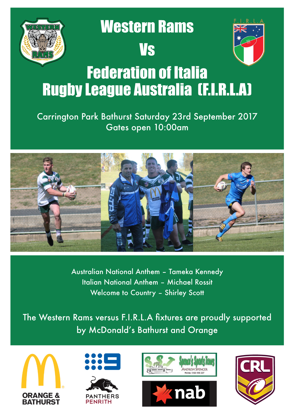 Western Rams Vs Federation of Italia Rugby League Australia (F.I.R.L.A)