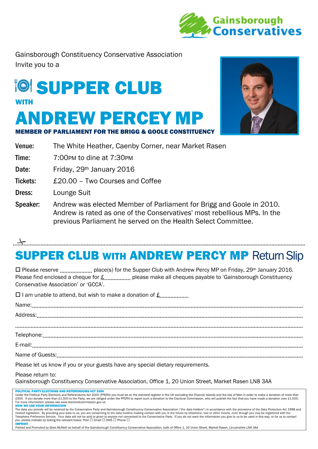 Supper Club Andrew Percey Mp