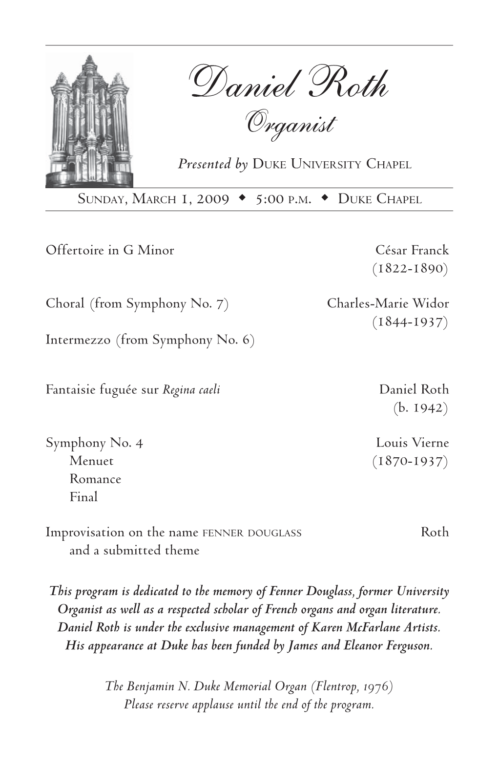 Daniel Roth Organist