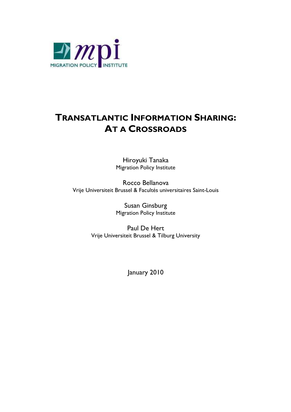 Transatlantic Information Sharing: at a Crossroads