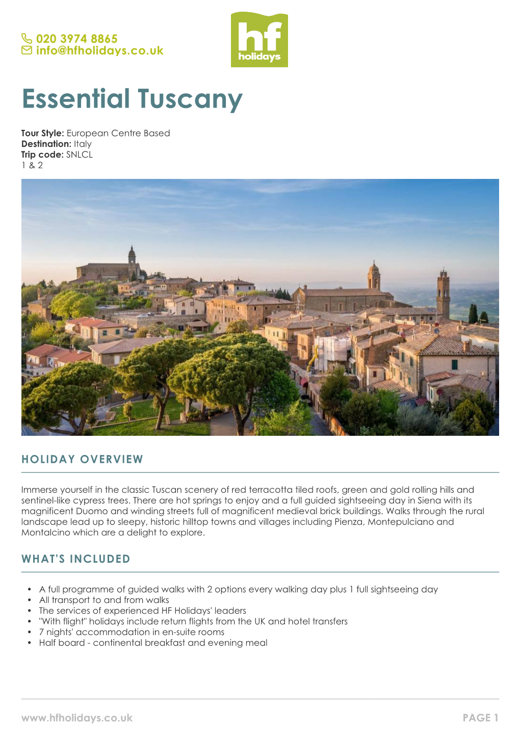 Tuscany Guided Walking Holiday