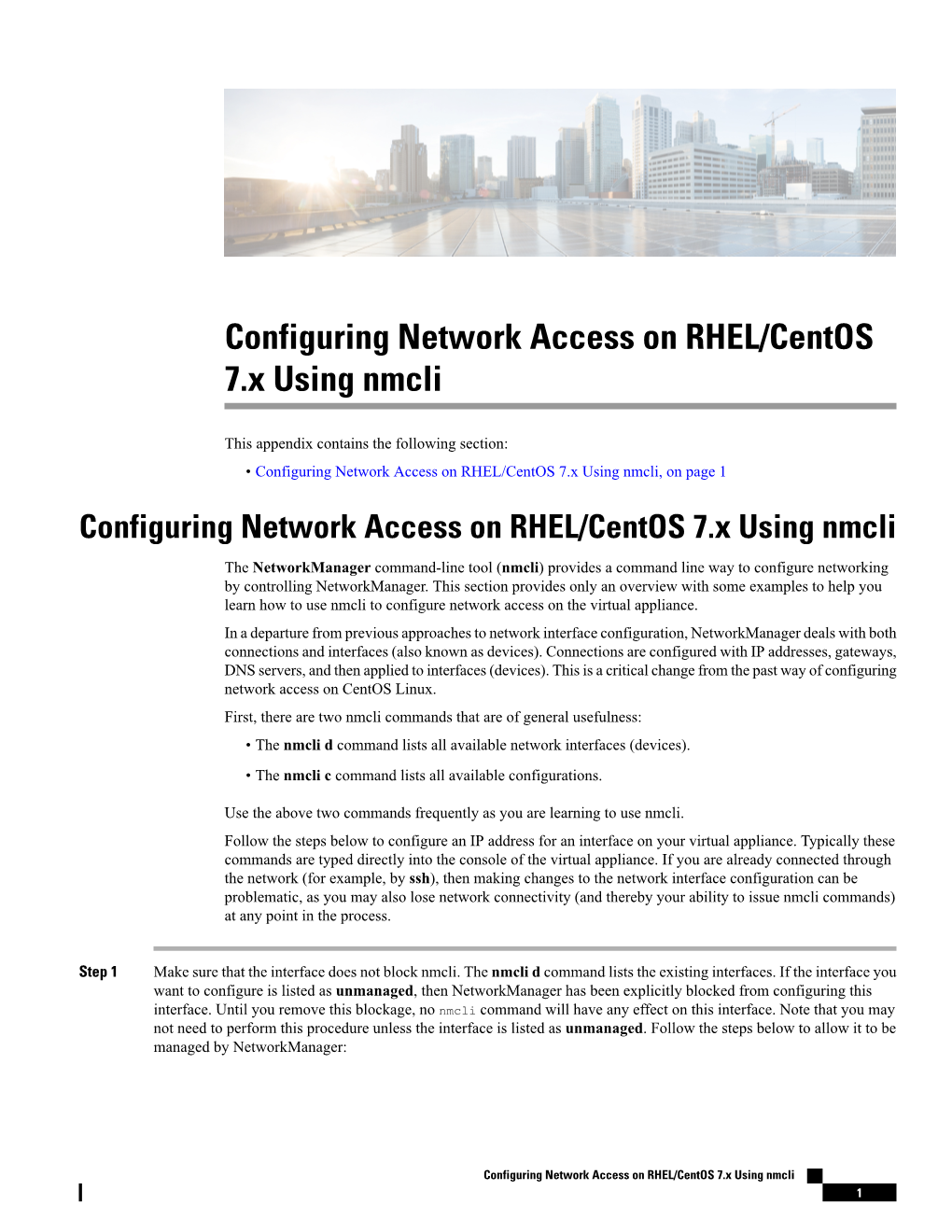 Configuring Network Access on RHEL/Centos 7.X Using Nmcli