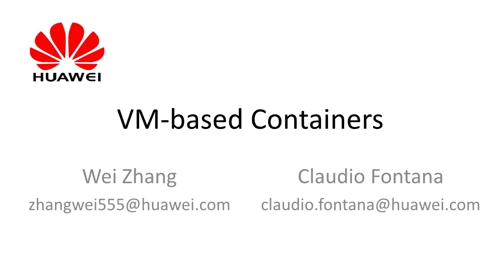 VM-Based Containers