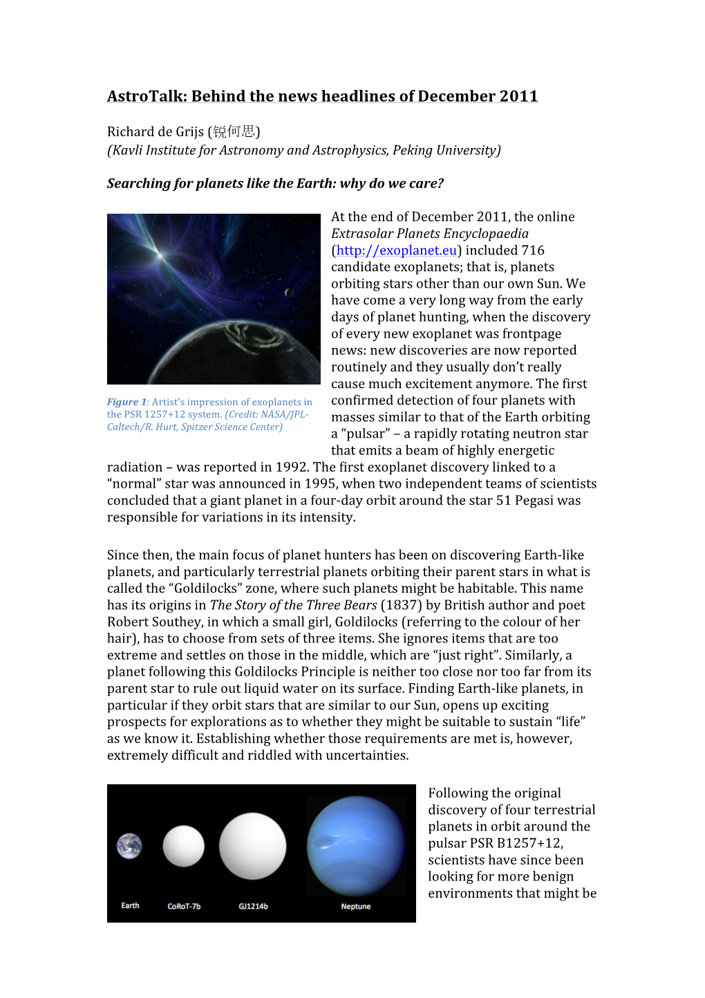 Astrotalk: Behind the News Headlines of December 2011