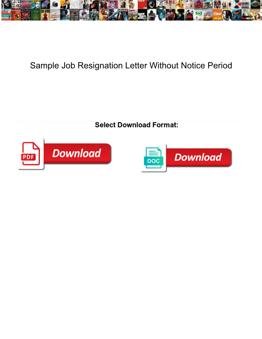 Sample Job Resignation Letter Without Notice Period