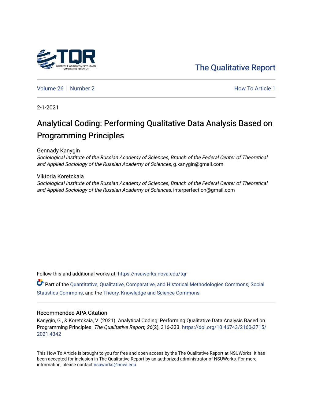 Analytical Coding: Performing Qualitative Data Analysis Based on Programming Principles