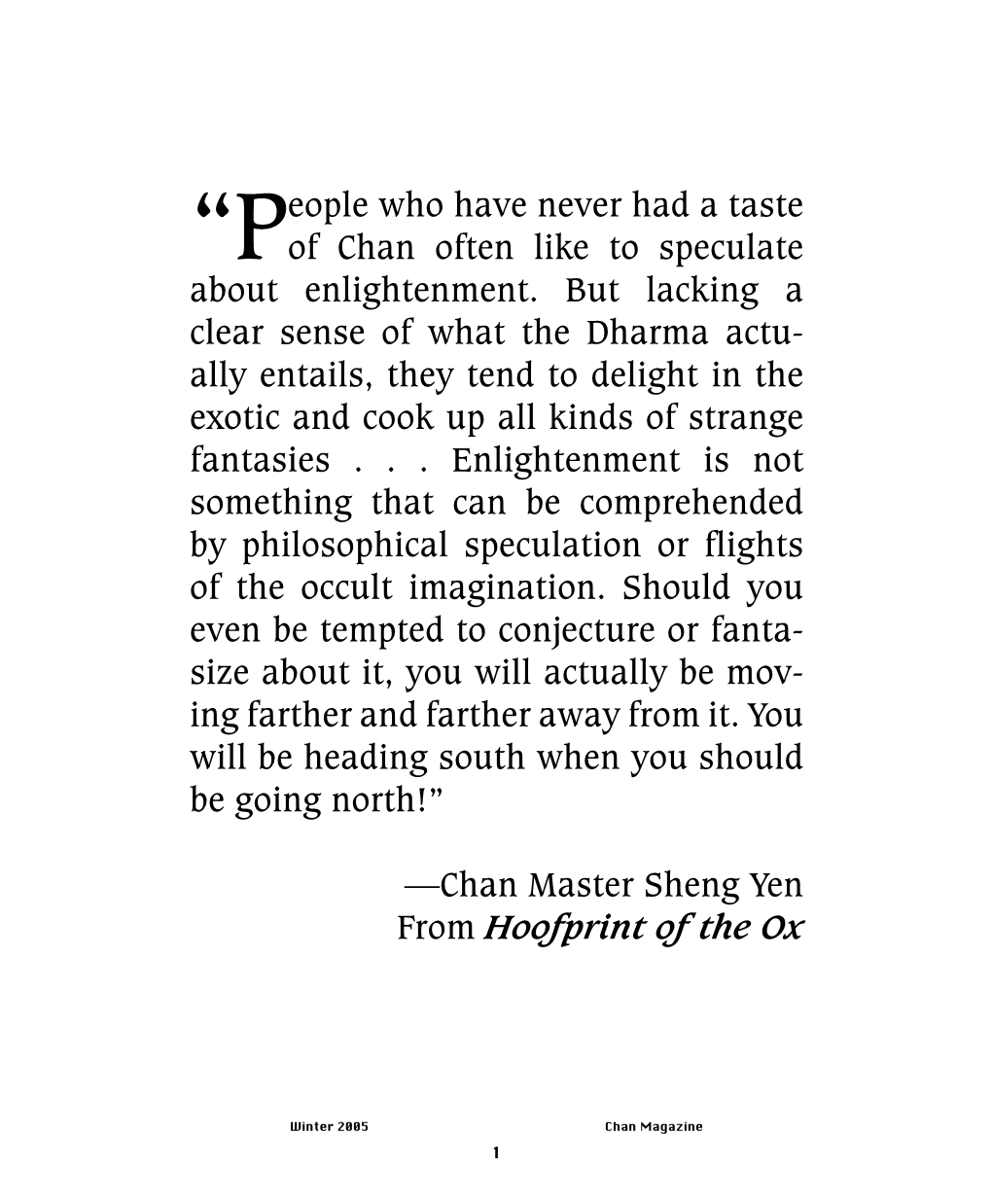 Chan Master Sheng Yen from Hoofprint of the Ox