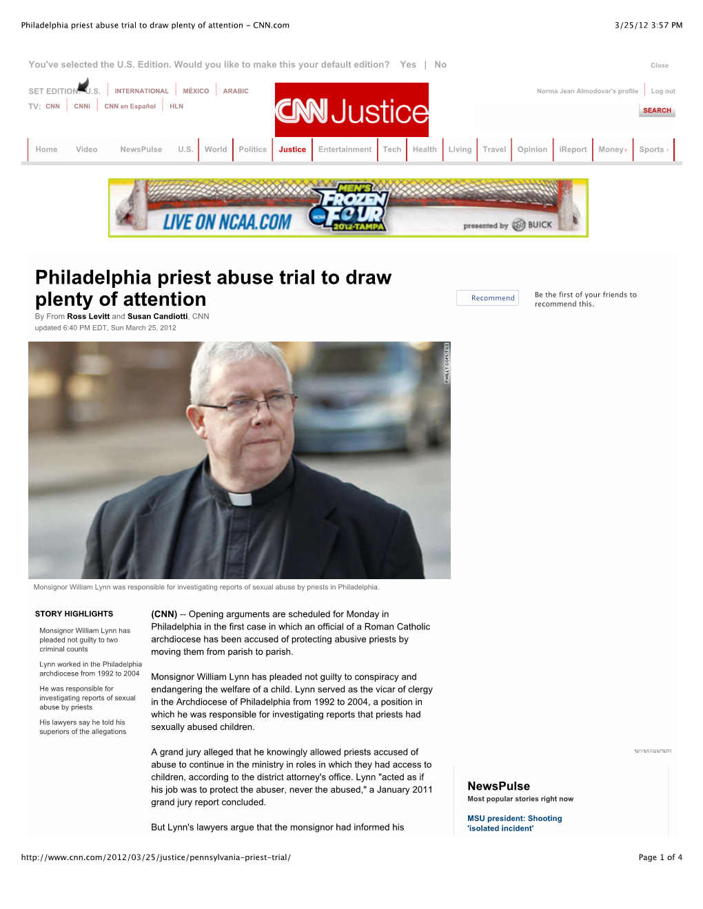 Philadelphia Priest Abuse Trial to Draw Plenty of Attention - CNN.Com 3/25/12 3:57 PM