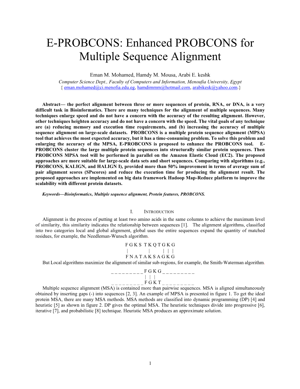 Enhanced PROBCONS for Multiple Sequence Alignment