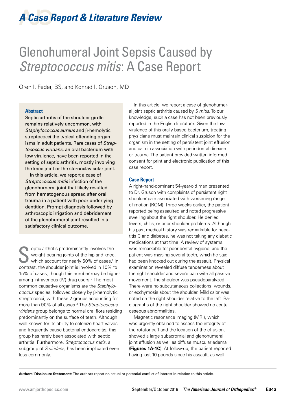 Streptococcus Mitis: a Case Report