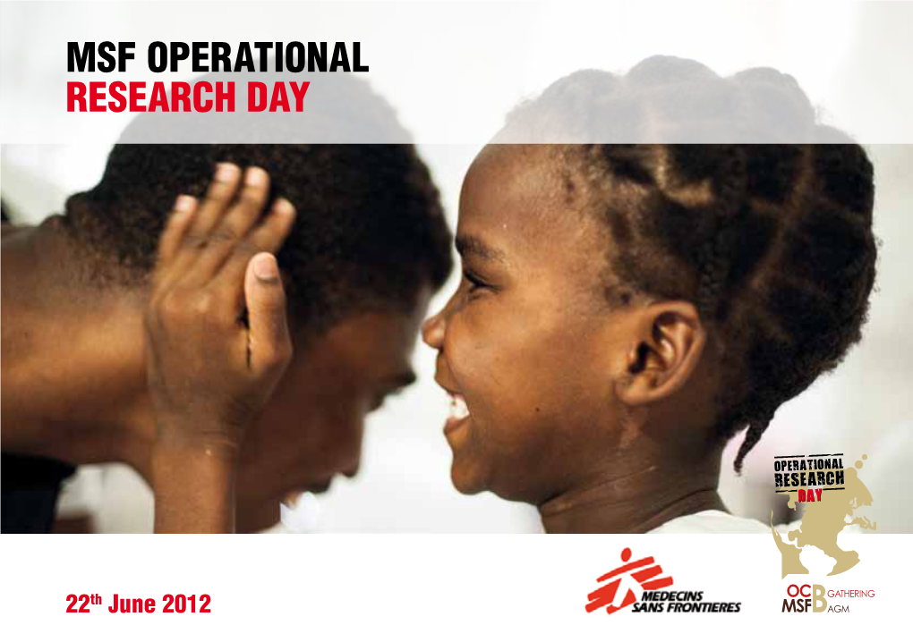 MSF Operational RESEARCH DAY