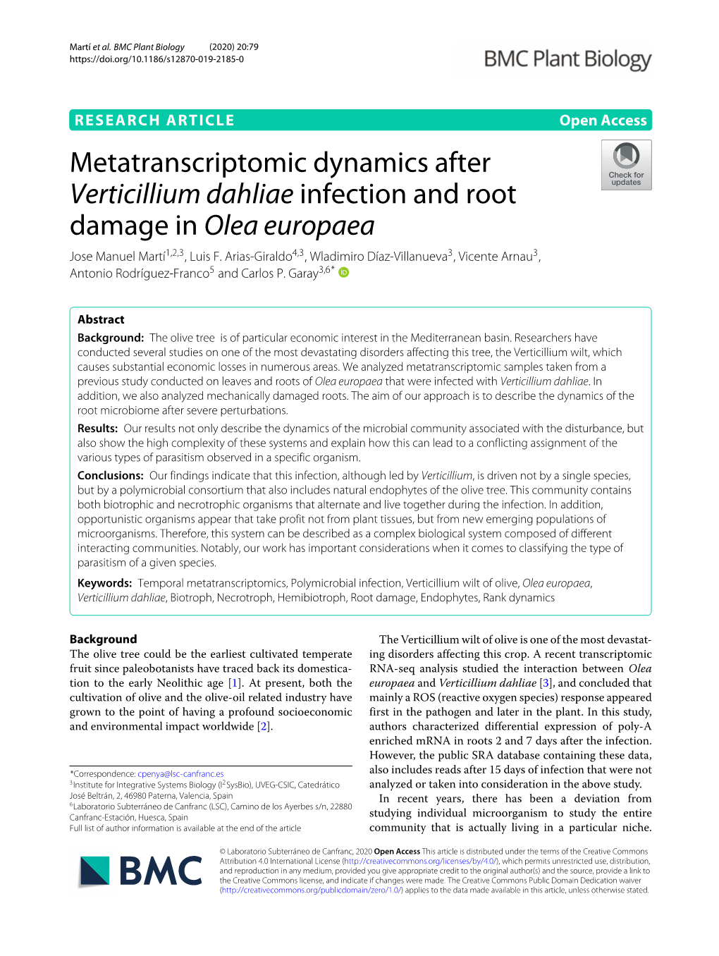 Metatranscriptomic Dynamics After Verticillium Dahliae Infection And
