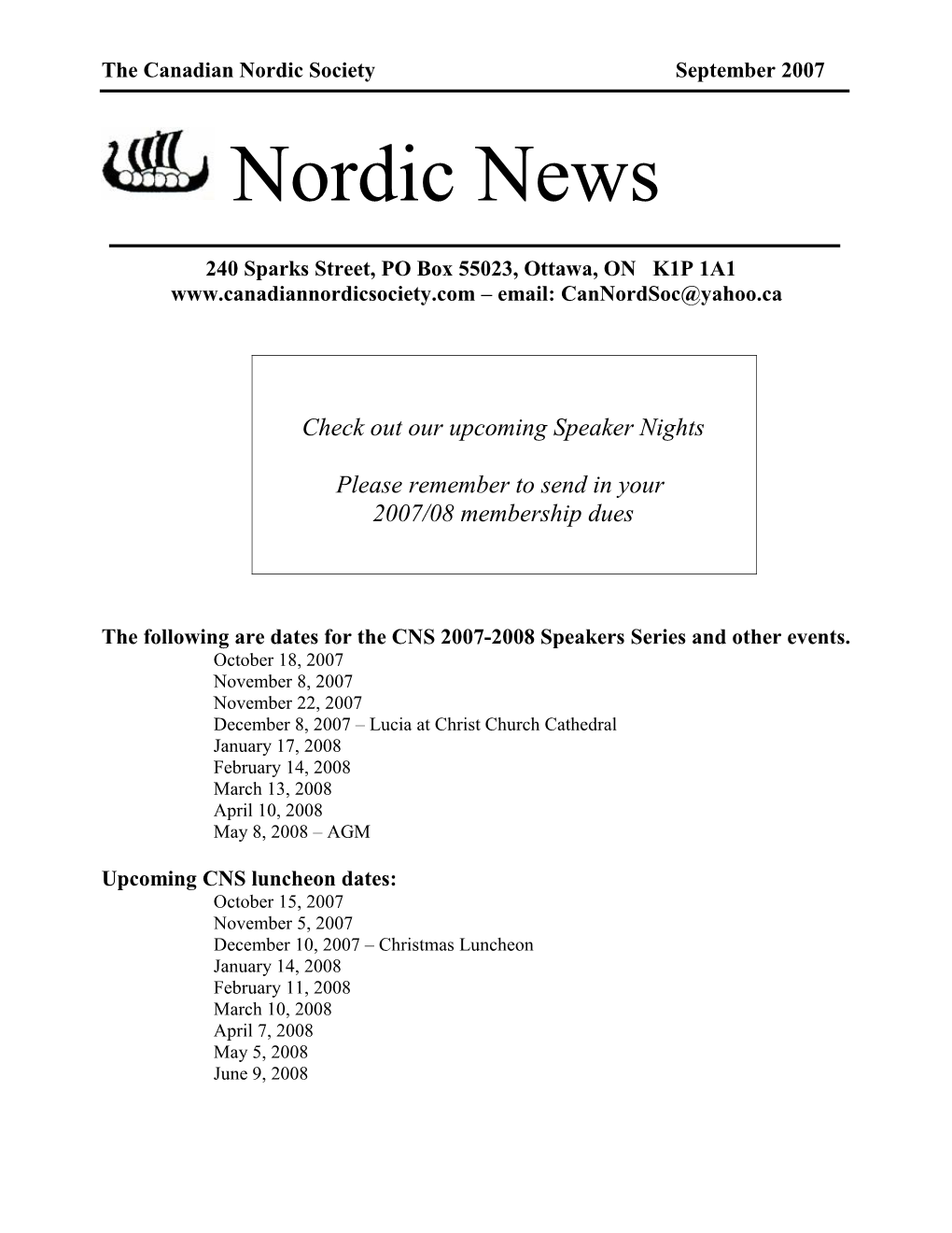 The Canadian Nordic Society