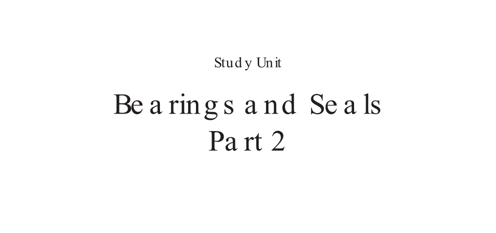 Bearings and Seals Part 2 Iii Preview