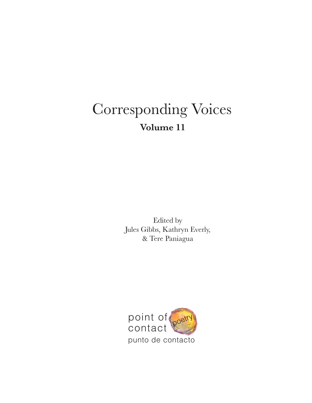 Corresponding Voices Volume 11