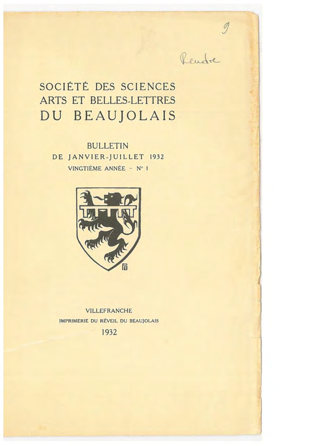 Le Patois Beaujolais, Par Emile DE VILLIE