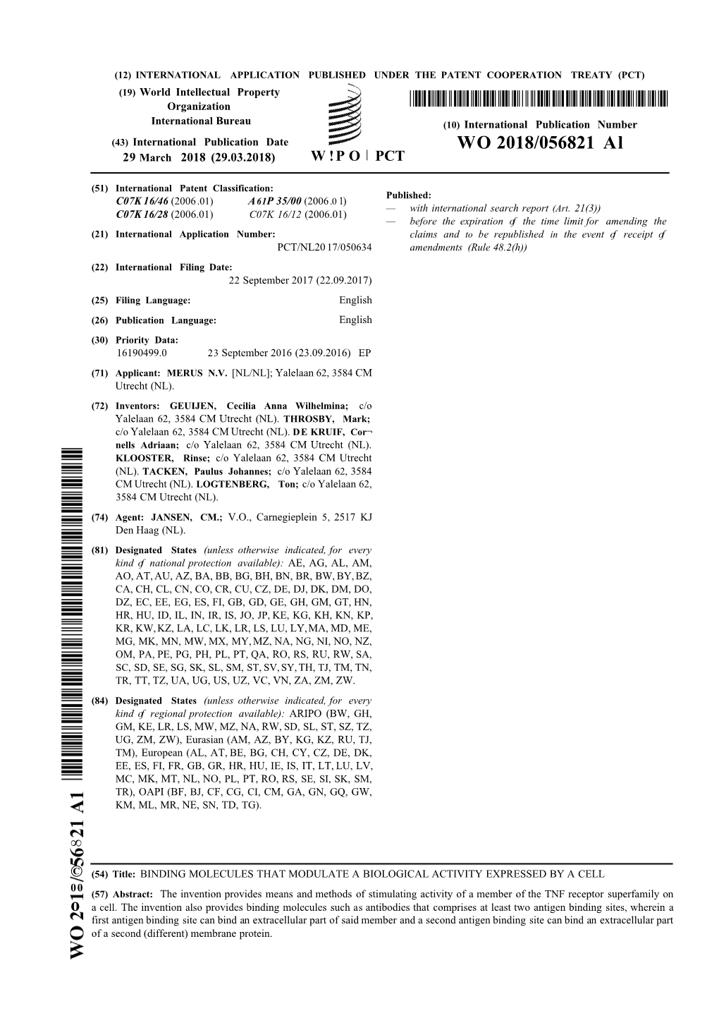 WO 2018/056821 Al 29 March 2018 (29.03.2018) W !P O PCT