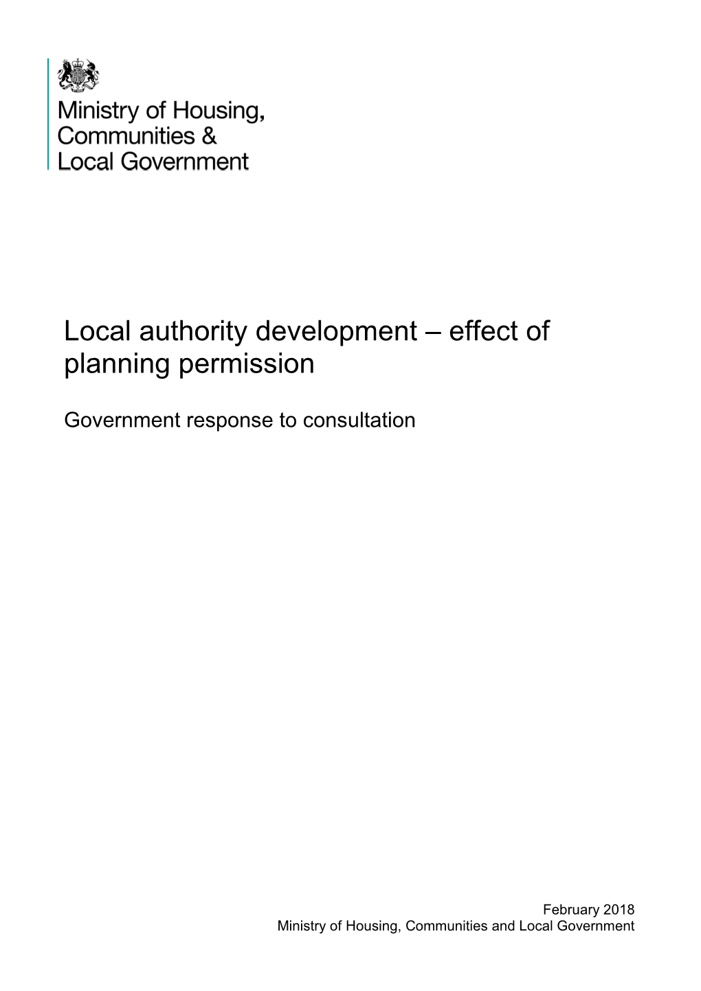Local Authority Development – Effect of Planning Permission